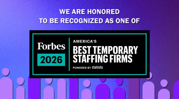 Forbes Americas Best Temporary Staffing Firms Recognition Banner