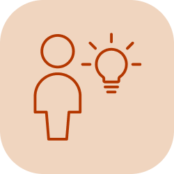 person with lightbulb icon
